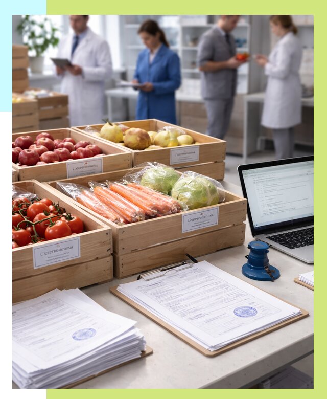 Сертификация овощей и фруктов в Губахе от 8811 р. | Алешин-Гбх