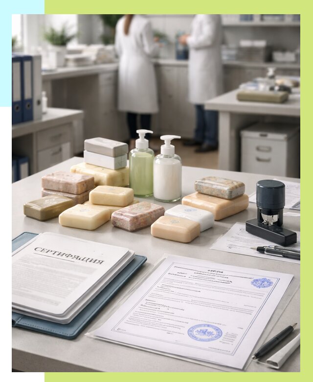 Сертификация мыла и сертификат на мыло в Губахе от 12439 | Алешин-Гбх