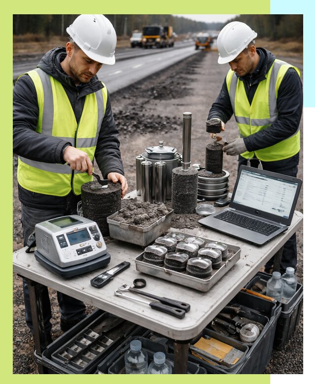 Сертификация асфальта: испытания и подтверждение в Губахе