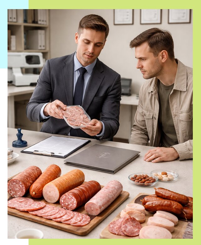 Сертификация колбасных изделий в Губахе от 7775 р. | Алешин-Гбх