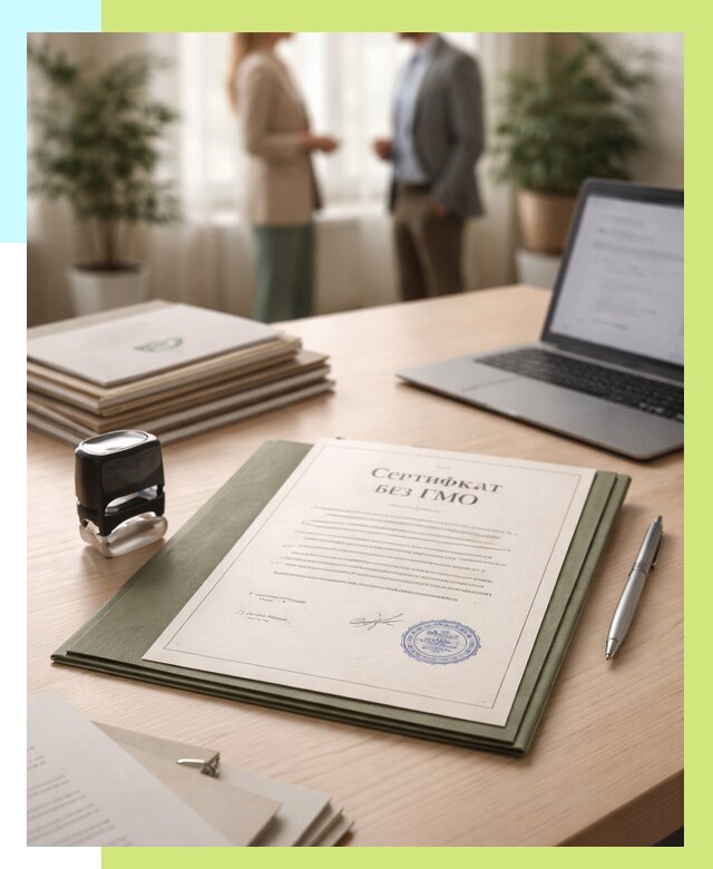 Сертификат без ГМО в Губахе от 7775 р. оформить срочно Алешин-Гбх