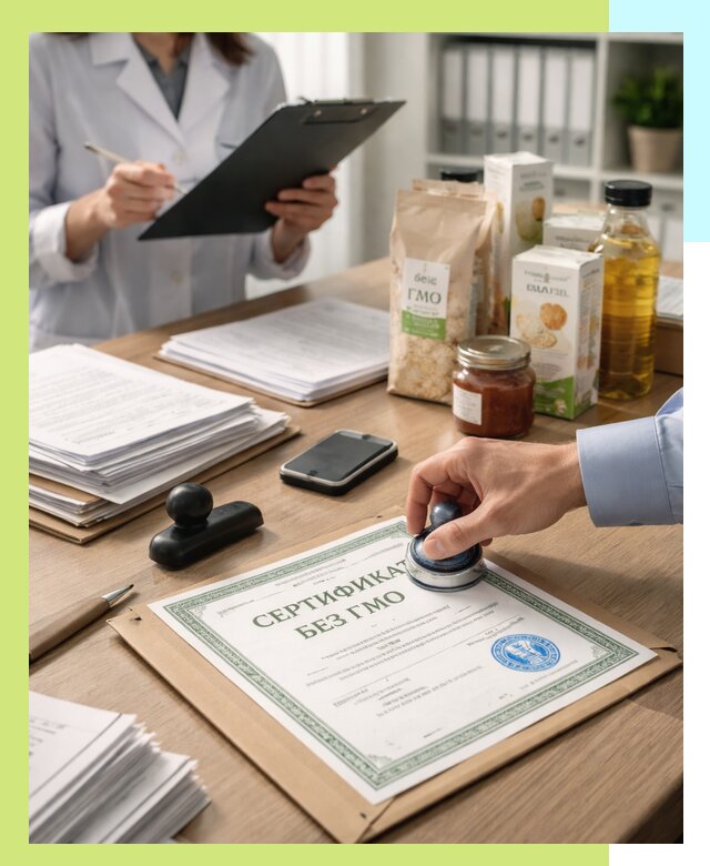 Получение сертификата Без ГМО для продукции в Губахе